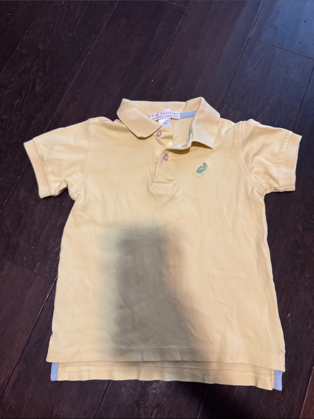 The Beaufort Bonnet Company Pale Yellow Polo with Green Embroidery